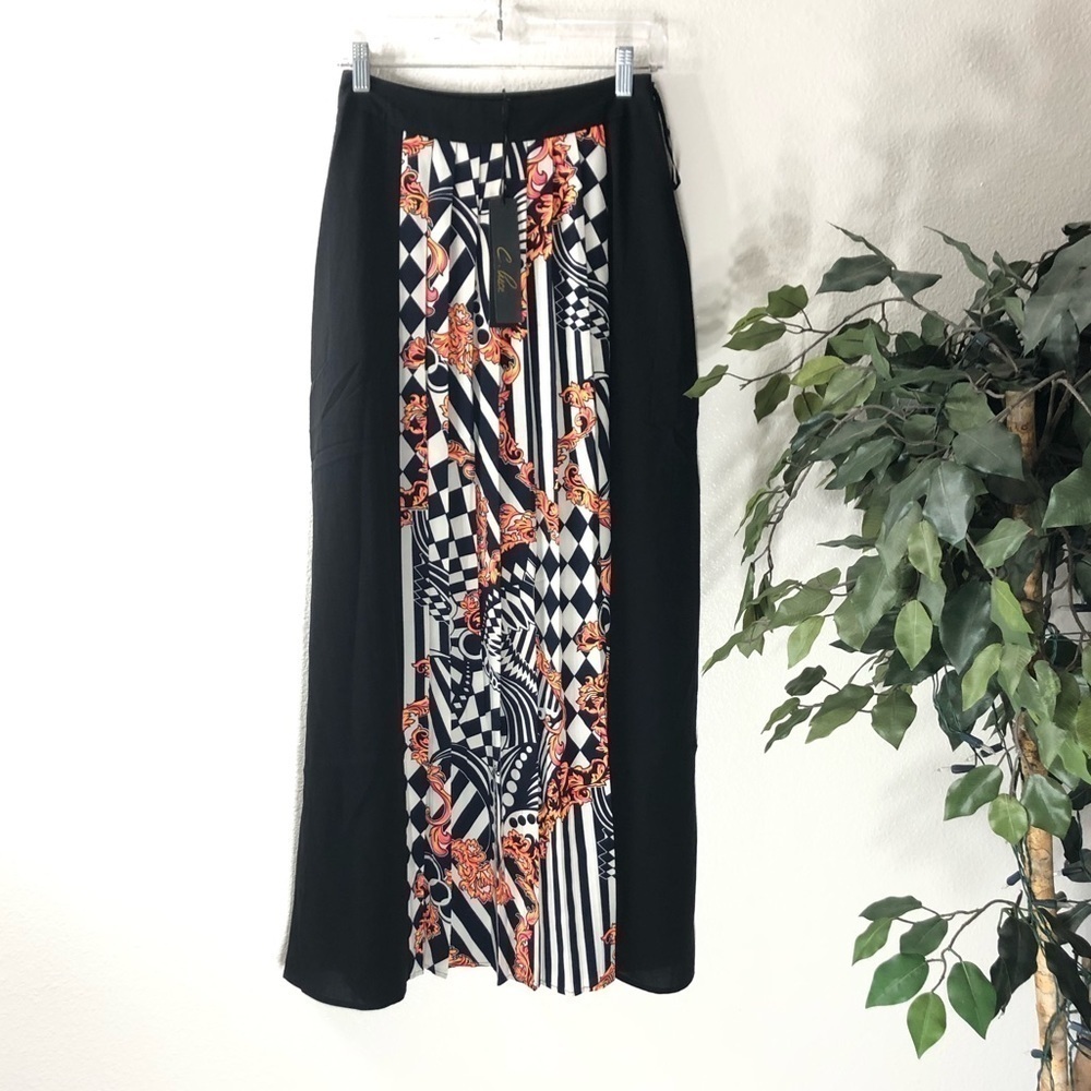 NWT C. Luce Pleated Maxi Skirt